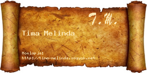 Tima Melinda névjegykártya